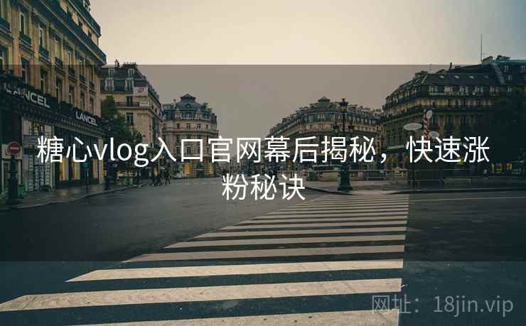 糖心vlog入口官网幕后揭秘,快速涨粉秘诀